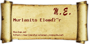 Murlasits Elemér névjegykártya