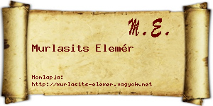 Murlasits Elemér névjegykártya